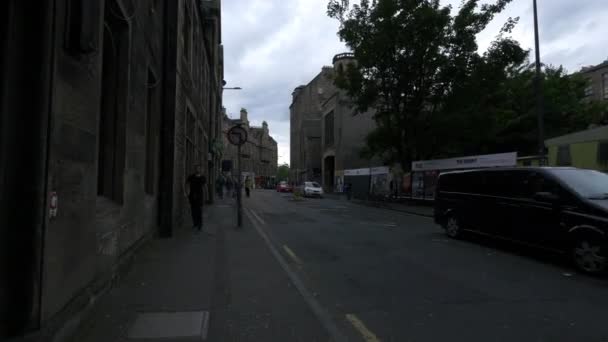 Molnig Dag Gata Edinburgh — Stockvideo