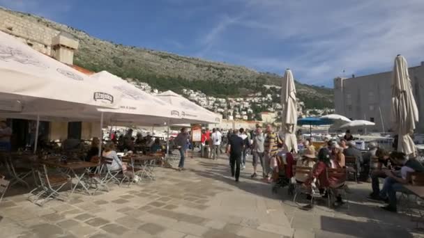 Touristen Besuchen Den Alten Hafen — Stockvideo