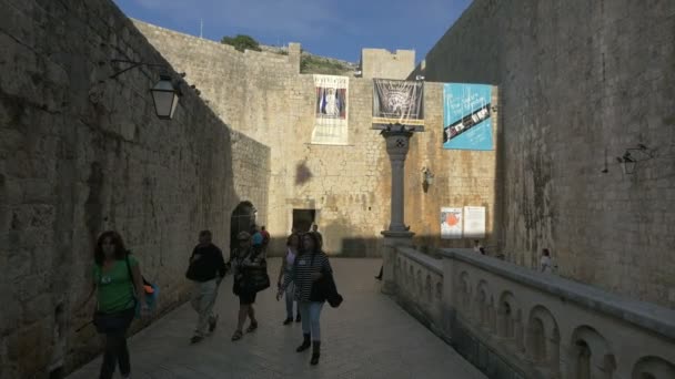 Caminhando Rua Vatra Pila Dubrovnik — Vídeo de Stock