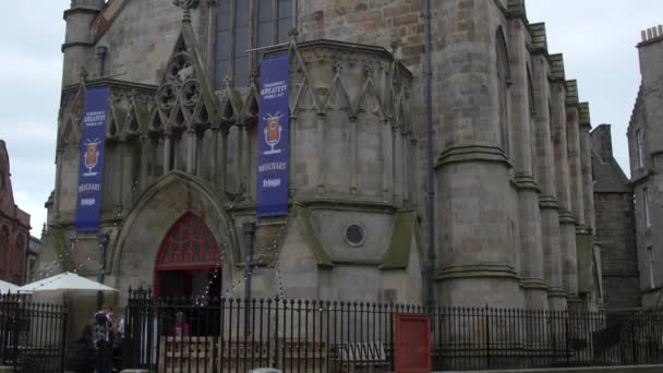 Tilt Stone Church Facade — Vídeo de stock