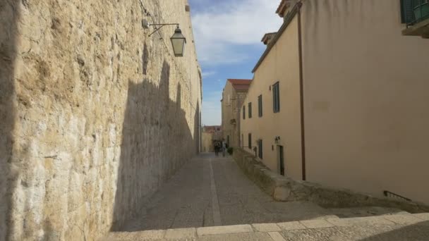 Eine Enge Straße Dubrovnik — Stockvideo