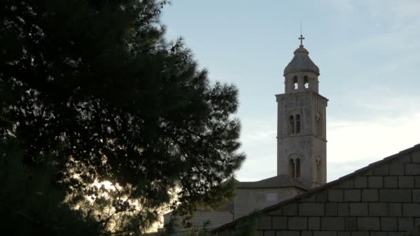 Dominikanska Kyrkans Torn Dubrovnik — Stockvideo