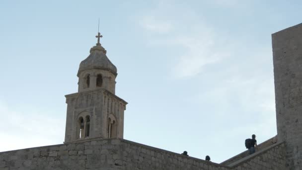 Dominikanska Kyrkans Torn Dubrovnik — Stockvideo