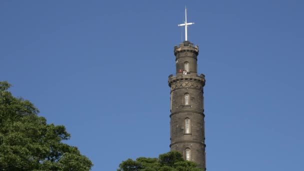 Nelson Monument Edinburgh Reisconcept — Stockvideo