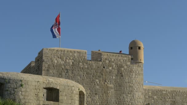 Una Pared Del Palacio Sponza Dubrovnik — Vídeos de Stock