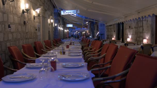 Mese Așezate Restaurant — Videoclip de stoc