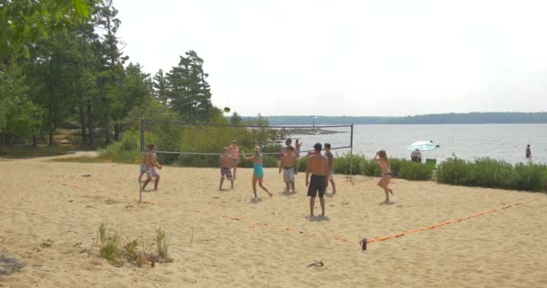 Jugando Voleibol Playa — Vídeo de stock