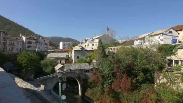 Radobolja Deresinin Üstündeki Kriva Cuprija Köprüsü Mostar — Stok video