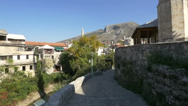 Paseo Marítimo Del Río Neretva Mostar — Vídeo de stock
