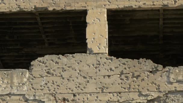 Building Bullet Holes Mostar — Stock Video