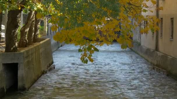 Radobolja Kreek Stroomt Mostar — Stockvideo