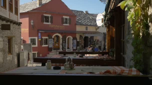 Fortuna Visitas Desde Restaurante Europa Mostar — Vídeos de Stock
