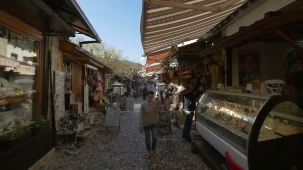 Loja Sorvetes Lojas Souvenirs Mostar — Vídeo de Stock