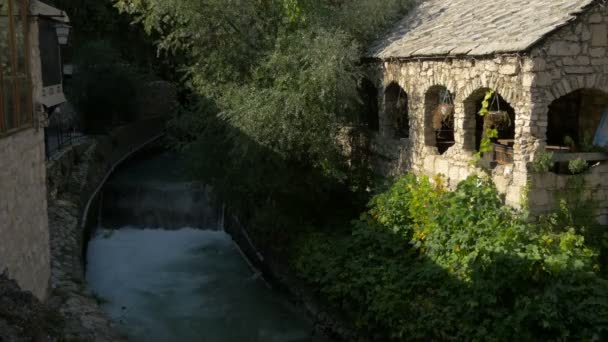 Uitzicht Rivier Mostar — Stockvideo