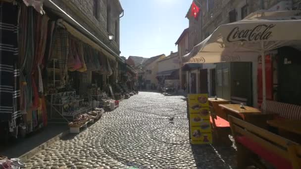 Tiendas Recuerdos Restaurante Mostar — Vídeo de stock