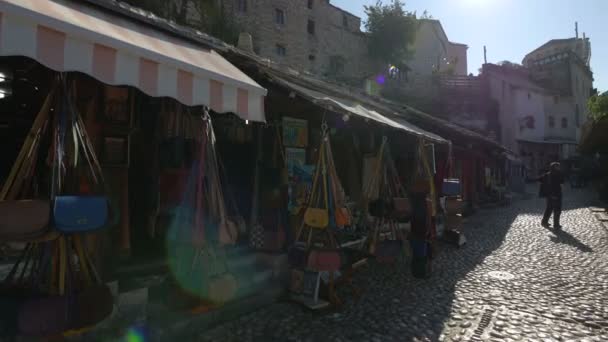 Souvenirs Street Mostar — Stock Video