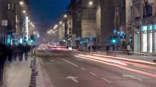 Cronograma Nocturno Del Tráfico Sarajevo — Vídeos de Stock