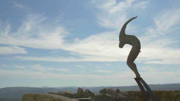 Scultura Volo Muro Pietra — Video Stock