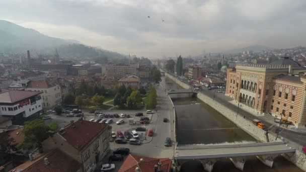 Flygfoto Över Sarajevo — Stockvideo