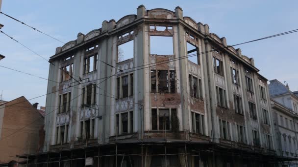 Edificio Distrutto Sarajevo — Video Stock