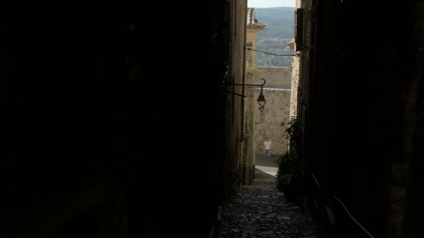 Vue Inclinée Une Rue Sombre — Video