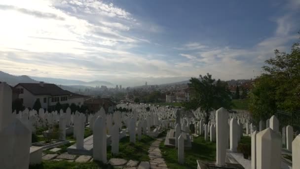 Vista Del Cimitero Sarajevo — Video Stock