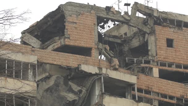 Будівля Зруйнована Після Війни — стокове відео