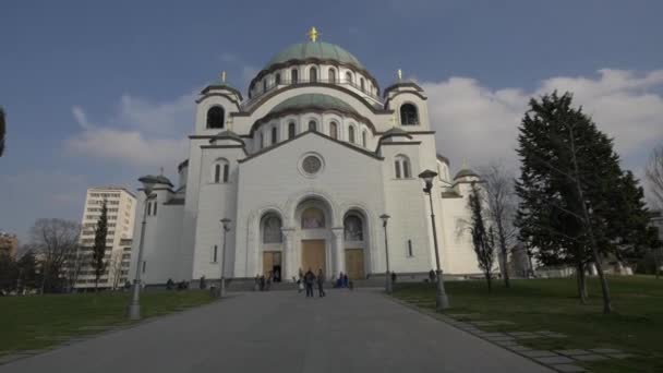 Biała Fasada Kościoła Bliska — Wideo stockowe
