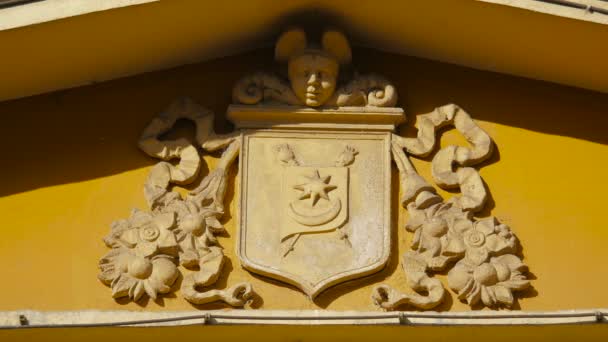 Architectural Detail Yellow Facade — Stock Video