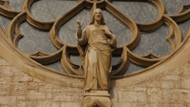 Vista Estatua Jesucristo — Vídeo de stock