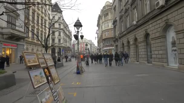 Bâtiments Lampadaires Dans Une Rue — Video