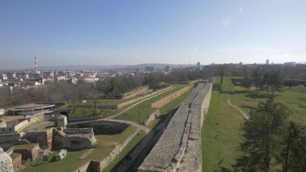 Вид Руины Белградской Крепости — стоковое видео