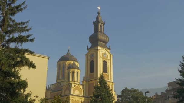 Servisch Orthodoxe Kathedraal Torens — Stockvideo