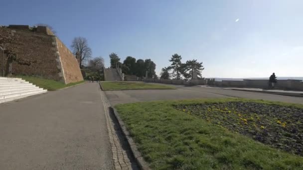 Las Murallas Fortaleza Belgrado Serbia — Vídeo de stock