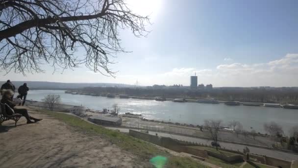 Belgrad Daki Sava Nehri — Stok video