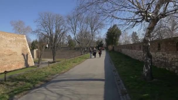 Parque Kalemegdan Con Los Visitantes — Vídeos de Stock