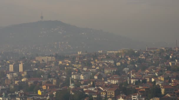 Utsikt Över Staden Sarajevo — Stockvideo