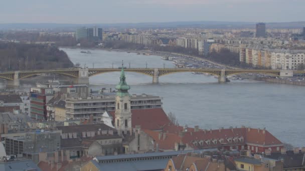 Margit Híd Duna Felett — Stock videók