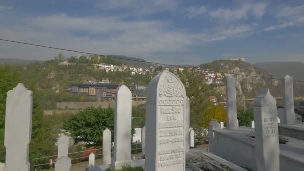 Edifici Una Collina Vista Cimitero — Video Stock