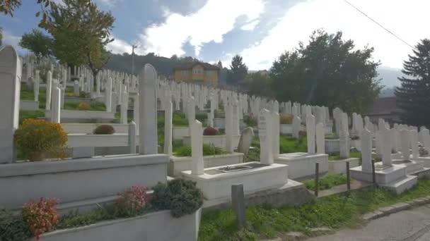 Pedras Tumulares Groblje Alifakovac Cemitério — Vídeo de Stock
