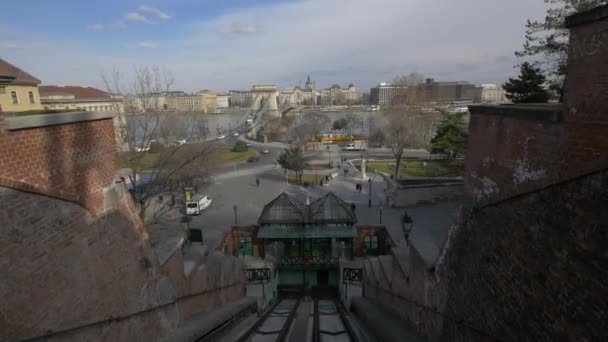 Budapeşte Kalesi Füniküler Demiryolları — Stok video