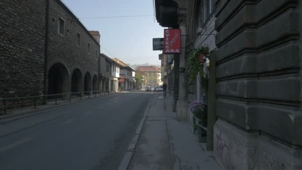 Mula Mustafe Baseskije Calle Con Edificios Antiguos — Vídeos de Stock