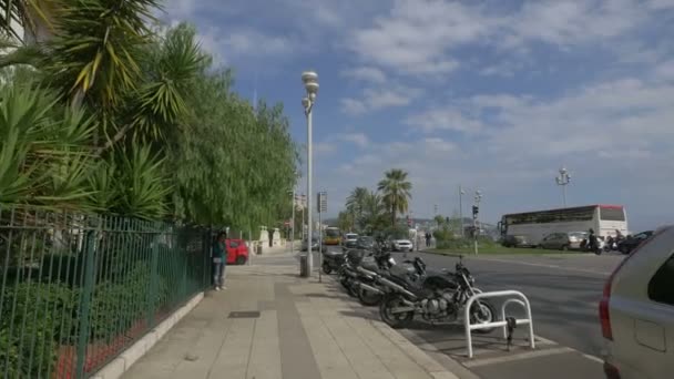 Trafic Sur Promenade Des Anglais Nice — Video