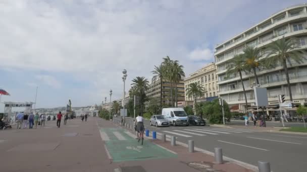 Μια Διάβαση Στο Promenade Des Anglais Νίκαια — Αρχείο Βίντεο