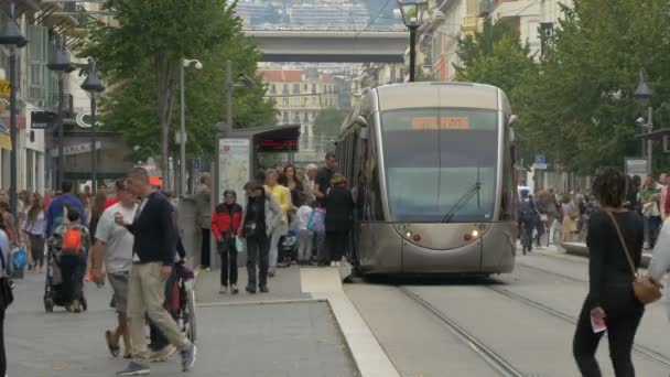 Трамвай Станции — стоковое видео
