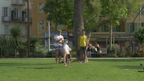 Junge Männer Üben Einem Park — Stockvideo