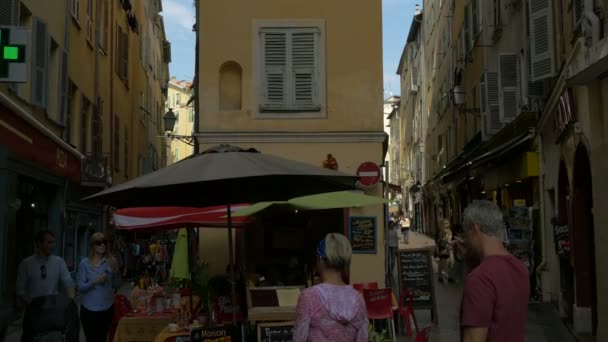 Edificios Las Estrechas Calles Niza — Vídeos de Stock