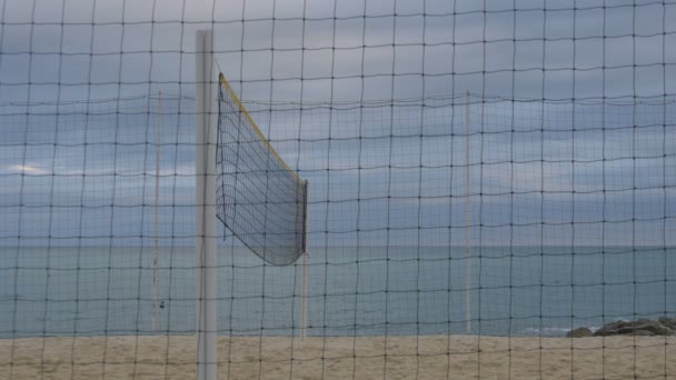 Volleybalnet Het Strand — Stockvideo