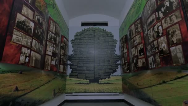 Habitación Con Carteles Sighet Memorial Museum — Vídeos de Stock