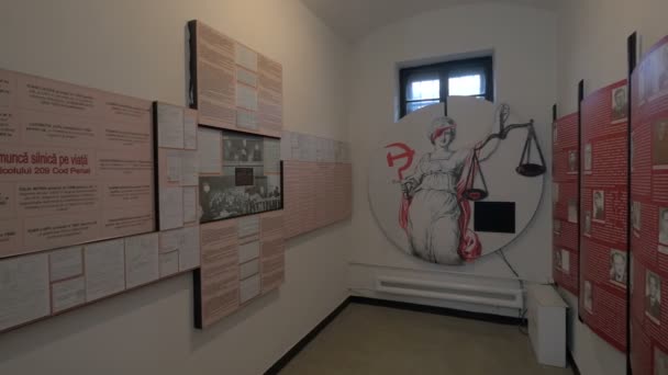 Símbolos Comunistas Museo Sighet Memorial — Vídeo de stock